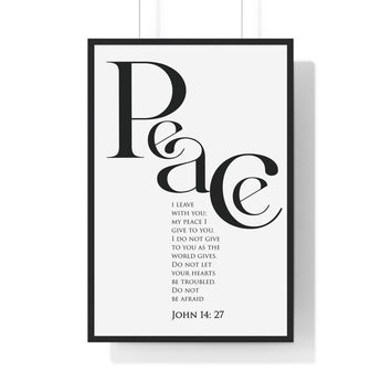 Faith Culture - "Peace I Leave with You" - John 14:27 Christian Vertical Framed Wall Art