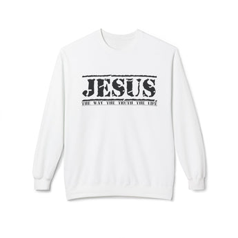 Faith Culture - Jesus The Way The Truth The Life Christian Sweatshirt Bold Scripture Pullover White