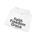 Faith Freedom Grace Christian Hoodie | John 8:36 Bible Verse Apparel
