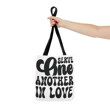 Faith Culture - Serve One Another in Love Christian Tote Bag - Inspirational Bible Verse Galatians 5:13