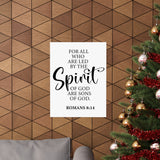 Faith Culture - Romans 8:14 Christian Poster Led by the Spirit Scripture Wall Art
