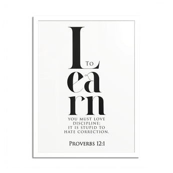 Wisdom's Path - Proverbs 12:1 - Christian Wall Art 18" x 24" (Vertical) White Frame