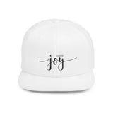 Faith Culture - Choose Joy - Christian Flat Bill Snapback Hat One size White
