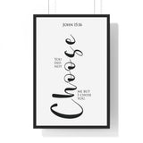 I Chose You framed Christian wall art inspired by John 15:16, black frame with black and white scripture typography