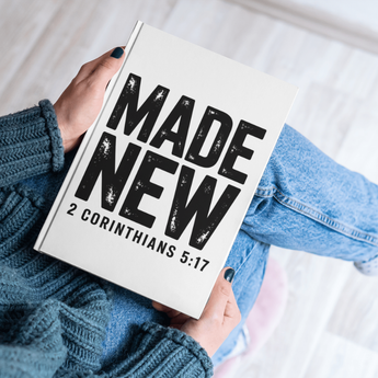 Faith Culture Made New Hardcover Journal – Matte White | 2 Corinthians 5:17 Christian Prayer Journal