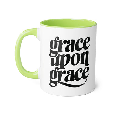 Faith Culture - Grace Upon Grace - Christian Accent Coffee Mug, 11oz