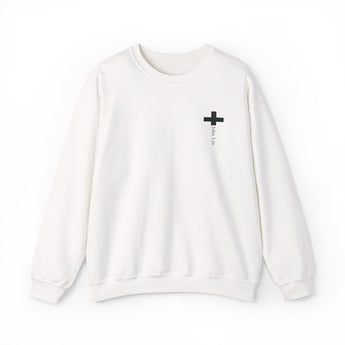 John 3:16 Cross Christian Sweatshirt White