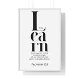 Wisdom's Path - Proverbs 12:1 - Christian Wall Art 24″ x 36″ White