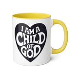 Faith Culture - I Am a Child of God - Christian Coffee Mug, 11oz Yellow 11oz