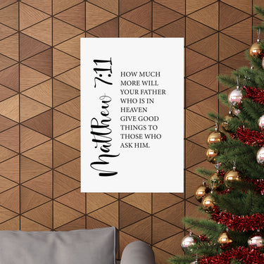 Faith Culture - Matthew 7:11 Christian Poster God Gives Good Things Scripture Wall Art