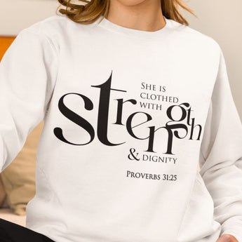 Faith Culture - Proverbs 31:25 - Christian Unisex Heavy Blend⢠Crewneck Sweatshirt