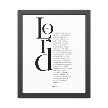 Faith Culture - "The Lord is My Shepherd" - Psalm 23 Christian Vertical Framed Wall Art