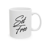 Faith Culture - Set Free Christian Mug, 11oz & 15oz | Bold Faith-Inspired Coffee Cup