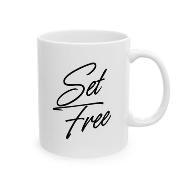 Faith Culture - Set Free Christian Mug, 11oz & 15oz | Bold Faith-Inspired Coffee Cup