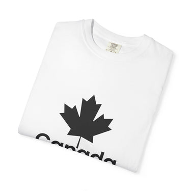 Faith Culture - Black Maple Leaf Canada Unisex T-Shirt – White | Minimalist Patriotic Tee