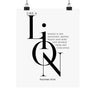 A Lion, Mighty Among Beasts Wall Poster | Proverbs 30:30 Christian Decor 8" x 10" Matte