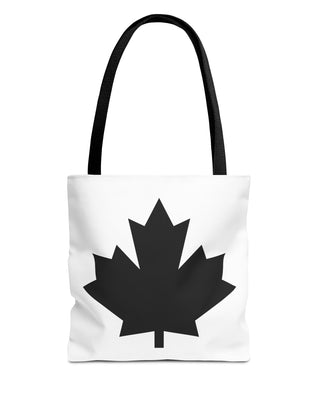 Faith Culture – Black Maple Leaf Tote Bag | Modern Minimalist Canadian Carryall 13" × 13'' Black