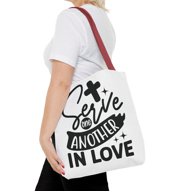 Faith Culture - Serve One Another in Love Christian Tote Bag - Galatians 5:13 Bible Verse