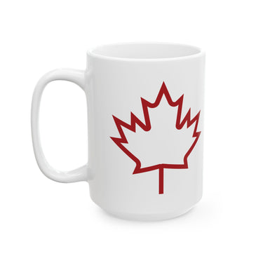 Faith Culture – Red Maple Leaf Canada Mug – 11oz & 15oz | Patriotic Canadian Coffee Cup 15oz