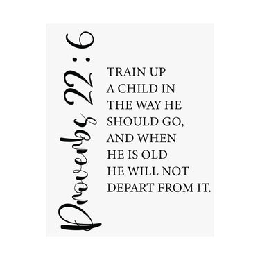 Faith Culture - Train Up a Child Christian Poster Proverbs 22:6 Scripture Wall Art 11″ x 14″ Matte