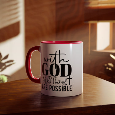 Faith Culture - With God All Things Are Possible - Christian Accent Coffee Mug, 11oz