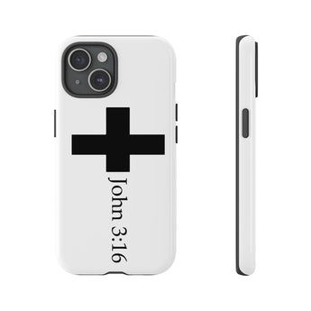 John 3:16 Christian Tough Phone Case iPhone 15 Glossy
