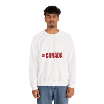 Faith Culture – Eh Canada Crewneck Sweatshirt – White | Fun & Friendly Canadian Expression Pullover White