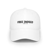 Faith Culture – Free Indeed John 8:36 Christian Baseball Cap | Walk in Freedom White One size
