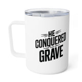 Faith Culture – He Conquered the Grave – Christian Coffee and Tea Mug, 10oz