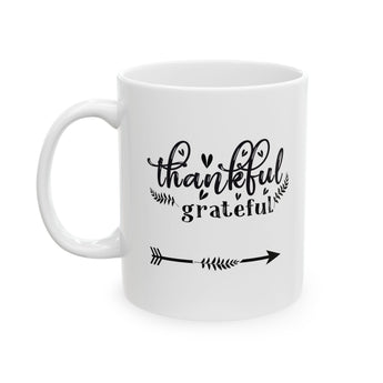 Faith Culture - Thankful and Grateful - Christian Thanksgiving Mug, 11oz and 15oz