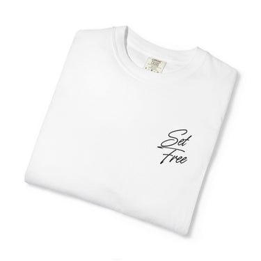 Faith Culture – Set Free Christian T-Shirt – White | Bold Faith Statement Tee