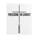 Freedom in Christ Christian Poster | Galatians 5:1 Scripture Wall Art