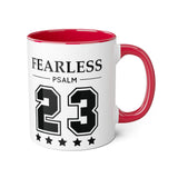 Faith Culture - Fearless Psalm 23 - Christian Accent Coffee Mug, 11oz Red 11oz