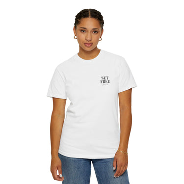 Faith Culture – Set Free Christian T-Shirt – White | Inspired by John 8:36