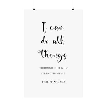 Faith Culture I Can Do All Things Philippians 4:13 Christian Matte Poster | Scripture Motivation Wall Art Print