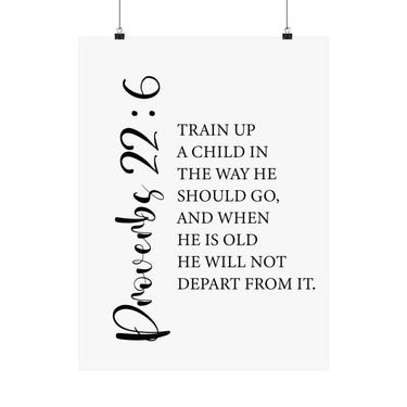 Faith Culture - Train Up a Child Christian Poster Proverbs 22:6 Scripture Wall Art 18″ x 24″ Matte