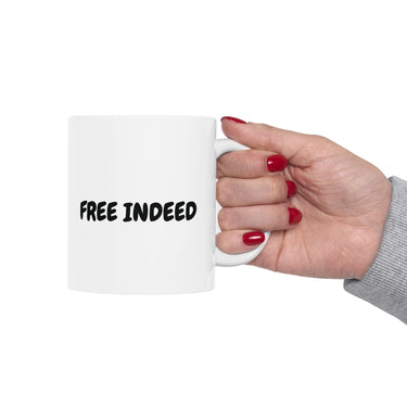 Faith Culture - Free Indeed Christian Coffee Mug – Inspirational Scripture Drinkware, 11oz & 15oz