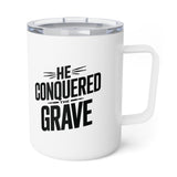 Faith Culture – He Conquered the Grave – Christian Coffee and Tea Mug, 10oz 10oz White