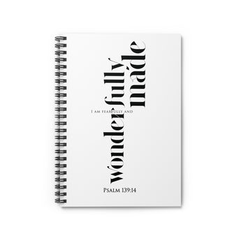 Faith Culture – Fearfully and Wonderfully Made – Psalm 139:14 Christian Spiral Notebook, Ruled Line One Size