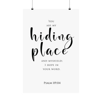 Faith Culture Hiding Place Psalm 119:114 Christian Matte Poster | Scripture Wall Art Print