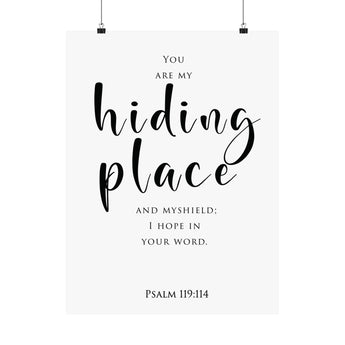 Faith Culture Hiding Place Psalm 119:114 Christian Matte Poster | Scripture Wall Art Print