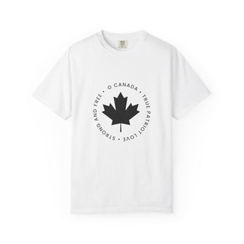 Faith Culture - O Canada Anthem Maple Leaf Unisex T-Shirt – White | Strong and Free Tee