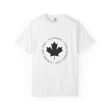 Faith Culture - O Canada Anthem Maple Leaf Unisex T-Shirt – White | Strong and Free Tee