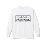 Faith Culture – Created with a Purpose Christian Sweatshirt Ephesians 2:10 White