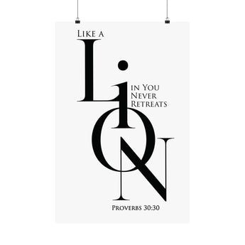 Faith Culture Like a Lion in You Proverbs 30:30 Christian Matte Poster | Minimalist Scripture Wall Art Print