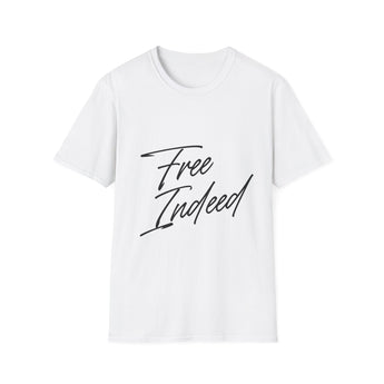 Faith Culture – Free Indeed Unisex T-Shirt – White | Christian T-Shirt Inspired by John 8:36