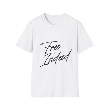 Faith Culture – Free Indeed Unisex T-Shirt – White | Christian T-Shirt Inspired by John 8:36