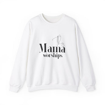 Faith Culture - This Mama Worships - Christian Unisex Heavy Blend™ Crewneck Sweatshirt