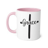 Faith Culture - Grace at the Cross - Christian Accent Coffee Mug, 11oz Pink 11oz
