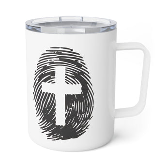 Faith Culture – Fingerprint Cross – Christian Coffee and Tea Mug, 10oz 10oz White